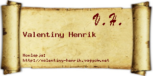 Valentiny Henrik névjegykártya