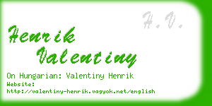 henrik valentiny business card